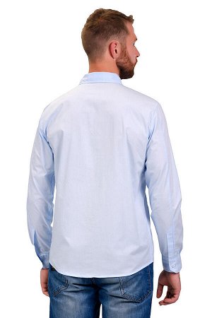 Рубашка мужская Премиум длинный рукав - голубой