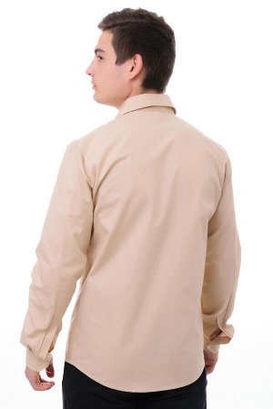 Рубашка мужская Премиум длинный рукав - бежевый