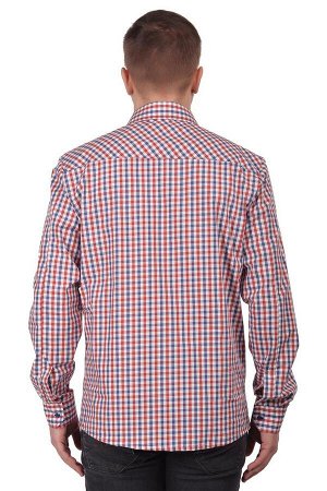 Рубашка мужская «Premium» длинный рукав красная мелкая клетка