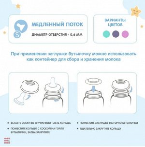 Бутылочка для кормления 125 мл, соска S, Звездное небо