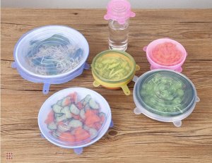 Силиконовые растягивающиеся крышки Super Stretch Silicon Lids, 6 шт