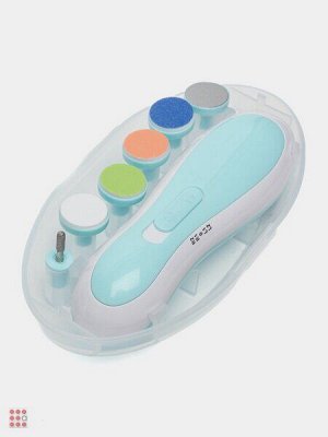 Детский триммер для ногтей пилка 6 насадок,свет, Baby Nail Trimmer
