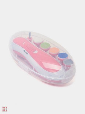 Детский триммер для ногтей пилка 6 насадок,свет, Baby Nail Trimmer