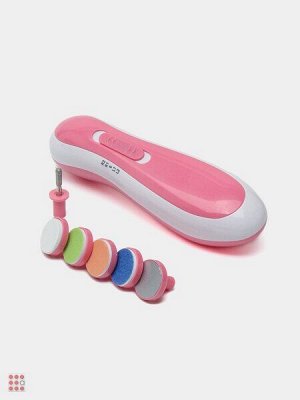 Детский триммер для ногтей пилка 6 насадок,свет, Baby Nail Trimmer