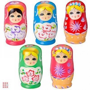 Матрешка деревянная 5шт. дерево, 11,5х5,5см, 5 дизайнов