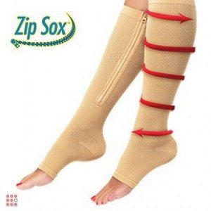 Альфа812 Гольфы компрессионные на молнии от варикоза ZIP SOX, ЧЕРНЫЕ