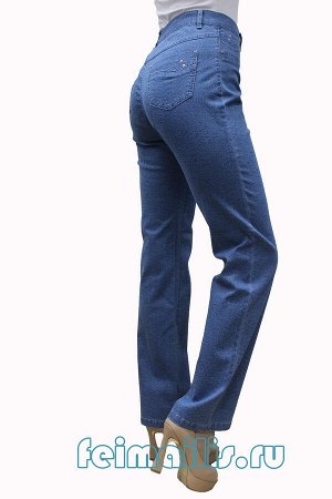 Слегка приуженные голубые с принтом джинсы S70607A-2464-3 р 25(60) маломерт идет 54-56