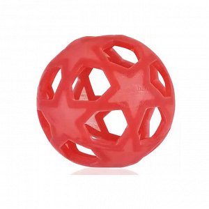 Прорезыватель Hevea Star ball, из натурального каучука, цвет красный