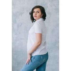 Блузка короткий рукав женская для беременных, размер 50, рост 168, цвет белый (арт. 0084)