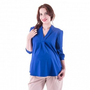 Блузка женская для беременных, размер 46, рост 168, цвет васильковый (арт. 0286)