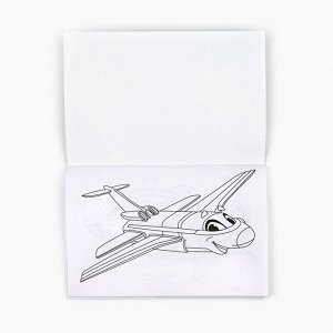 Подарочный набор блокнот-раскраска, трафарет, наклейки и восковые мелки "23 февраля"