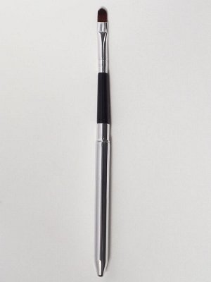 Кисть для макияжа, компактная, 17.5 см, чёрная, серебристая