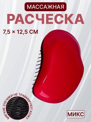 Расчёска массажная, 7.5?12.5(±1) см, PVC коробка, МИКС