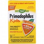 Nature&#039;s Way, Primadophilus, для детей, апельсин, 3 млрд КОЕ, 30 жевательных таблеток
