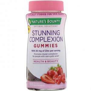 Nature&#x27 - s Bounty, Optimal Solutions, ошеломляющий цвет лица, вкус ягодного ассорти, 60 жевательных таблеток