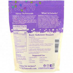 NuNaturals, Gelicious Unflavored Gelatin, 1 lb (454 g)