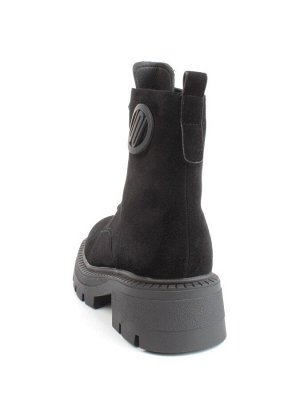 04-M3-1477 BLACK Ботинки зимние женские (натуральная замша, натуральный мех)