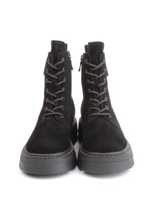 04-M3-1477 BLACK Ботинки зимние женские (натуральная замша, натуральный мех)