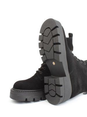 04-M3-1477 BLACK Ботинки зимние женские (натуральная замша, натуральный мех)