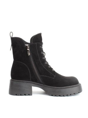 04-M3-1479 BLACK Ботинки зимние женские (натуральная замша, натуральный мех)