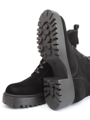 04-M3-1479 BLACK Ботинки зимние женские (натуральная замша, натуральный мех)