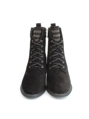 04-M3-H238 BLACK Ботинки зимние женские (натуральная замша, натуральный мех)