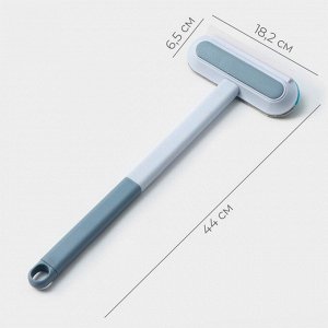 Щётка для окон Raccoon, длина 44 см, велюровая насадка 18.2x6.5 см, щётка для одежды 18.2x2 см, пластиковая щётка 2x14.5 см, силиконовый сгон 18.2 см