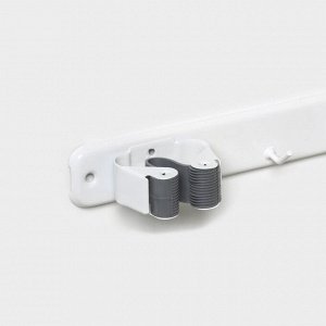 Держатель для уборочного инвентаря, 22×2,5×5 см, цвет бело-серый