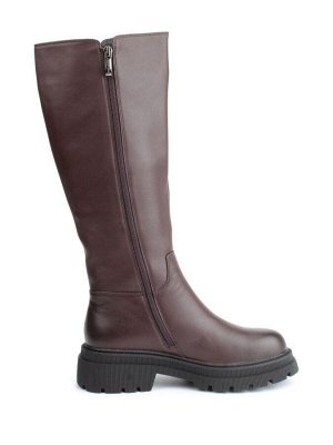 02-FK884-2M DK. BROWN Сапоги зимние женские (натуральная кожа, байка, натуральный мех)