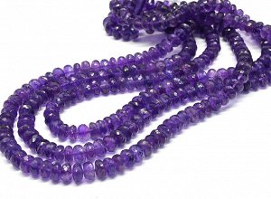Бусины из аметиста рондель гр.8*5мм, 46см, 100 бусин, 45г