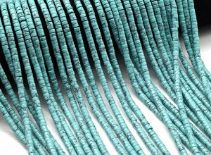 Бусины из бирюзы (имитация) диски 4мм, 37см, 160 бусин