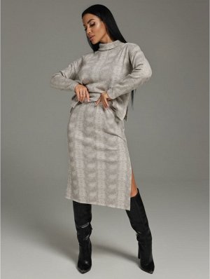 Кортни костюм с юбкой женский (мокко)