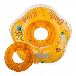 Круг для купания 3D, два сменных кольца, от 3 мес., цвет оранжевый
