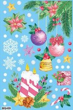 Наклейка новогодняя на окно 20*30 см 1 лист