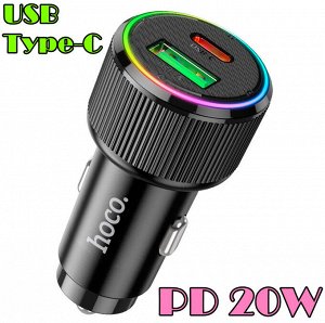 Автомобильное зарядное устройство HOCO NZ14A Guerrero, 1*USB + 1*Type-C, 38W