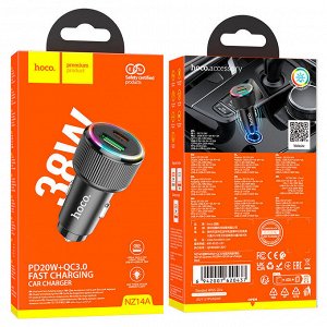 Автомобильное зарядное устройство HOCO NZ14A Guerrero, 1*USB + 1*Type-C, 38W