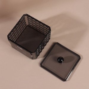 Органайзер для хранения «Black Secret», с крышкой, 9.5x9.5x7 см, чёрный