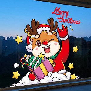 Новогодняя наклейка на окно 30*30 см