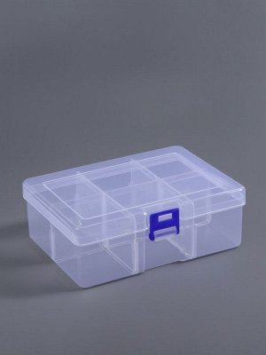 Органайзер для хранения мелочей, 6 ячеек, 16.5x12x5.8 см, прозрачный