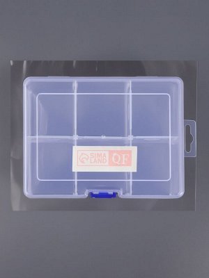 Органайзер для хранения мелочей, 6 ячеек, 16.5x12x5.8 см, прозрачный