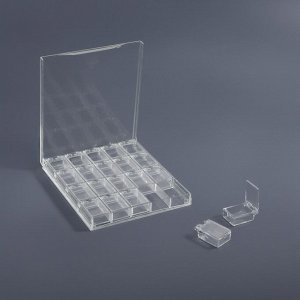 Органайзер для хранения мелочей, 20 ячеек, 14.5x12.5x1.7 см, прозрачный