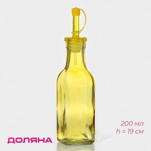 Бутылка для соусов и масла Доляна «Галерея», 200 мл, h=19 см, стекло, МИКС