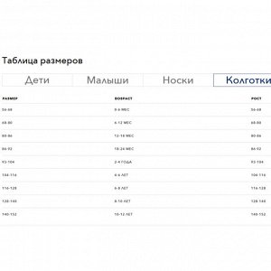 Размерная сетка