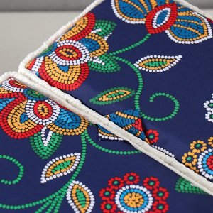 Шкатулка для рукоделия и шитья «Цветочная мозаика», хранение ниток, иголок, мелочи, 19?26?14.5 см