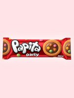 Хрустящее печенье Papita Party / Круглые печеньки с ванильным вусом Папита Пати покрытые молочным шоколадом и цветным драже 63 гр
