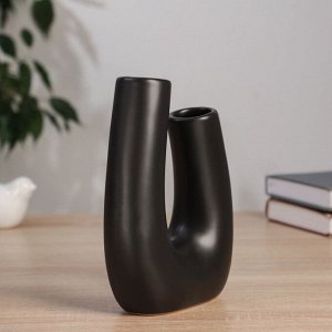 Ваза «Уэйн», d=4 см, 17.5x13 см, керамика, чёрная