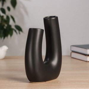 Ваза «Уэйн», d=4 см, 17.5x13 см, керамика, чёрная