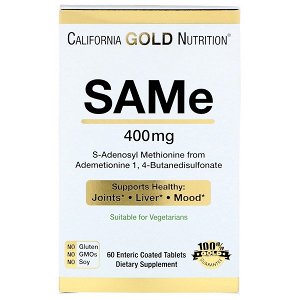 California Gold Nutrition, S-аденозил-L-метионин, из бутандисульфоната ,400 мг, 60  таблеток