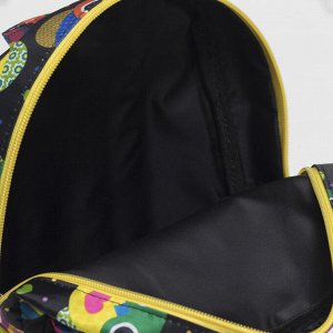 Рюкзак детский, отдел на молнии, наружный карман, цвет чёрный/жёлтый