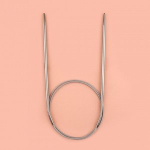 Спицы круговые, для вязания, с металлическим тросом, d=4 мм, 14/80 см